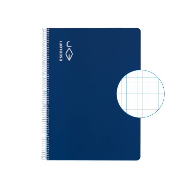 Cuaderno Escolofi f° 50 h. cuadrícula 4x4 margen Azul