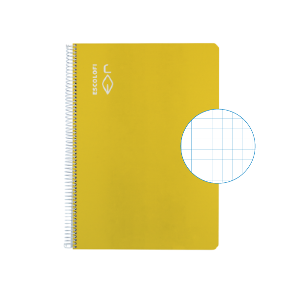Cuaderno Escolofi f° 50 h. cuadrícula 5x5 margen Amarillo