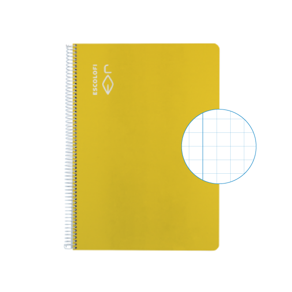 Cuaderno Escolofi f° 50 h. cuadrícula 8x8 margen Amarillo