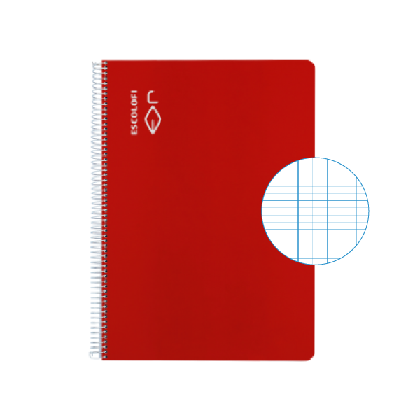 Cuaderno Escolofi f° 50 h. milim. 2x4x8 margen Rojo