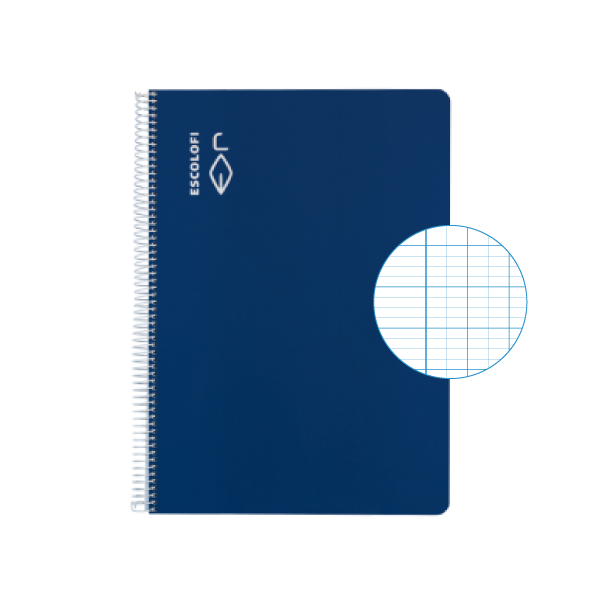 Cuaderno Escolofi f° 50 h. milim. 2x4x8 margen Azul