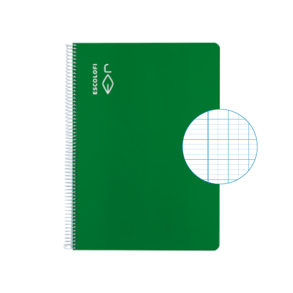 Cuaderno Escolofi f° 50 h. milim. 2x4x8 margen Verde