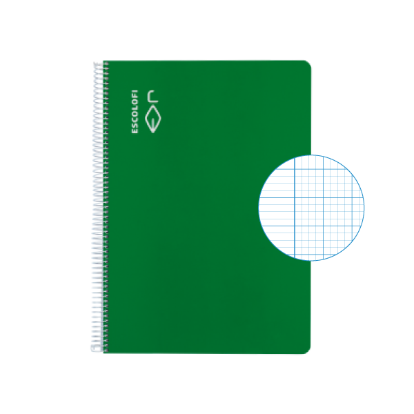 Cuaderno Escolofi f° 50 h. milim. 2x2x16 margen Verde
