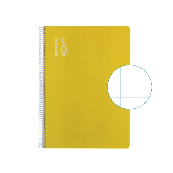 Cuaderno Escolofi f° 50 h. pauta 2,5 margen Amarillo