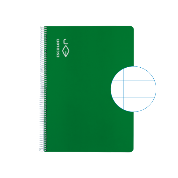 Cuaderno Escolofi f° 50 h. pauta 2,5 margen Verde