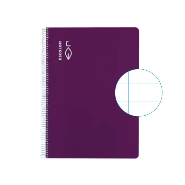 Cuaderno Escolofi f° 50 h. pauta 2,5 margen Violeta