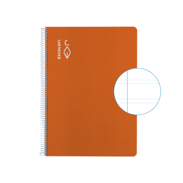 Cuaderno Escolofi f° 50 h. pauta 3 margen Naranja