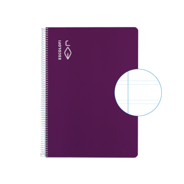 Cuaderno Escolofi f° 50 h. pauta 3 margen Violeta