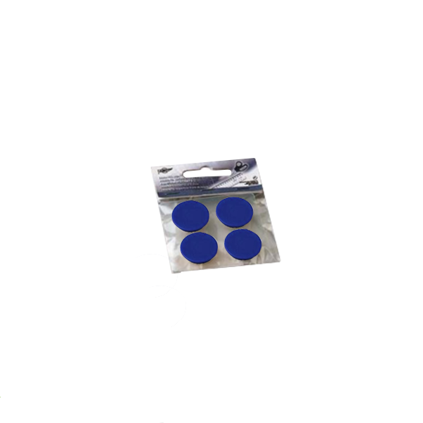 Blíster 4 fichas magnéticas 20 mm Azul