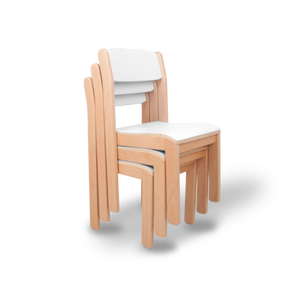 Silla madera T2, Blanca