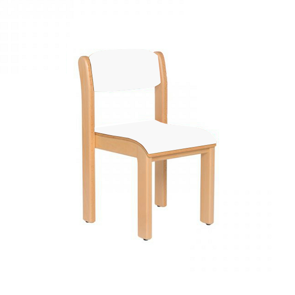 Silla madera T0, Blanca