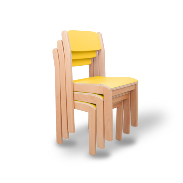 Silla madera T3, Amarillo