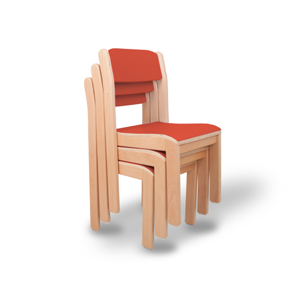 Silla madera T2, Rojo Cereza