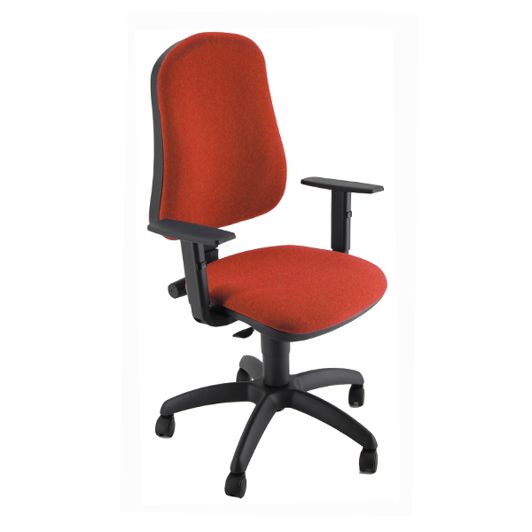 Silla Simple con brazos cont. permanente roja