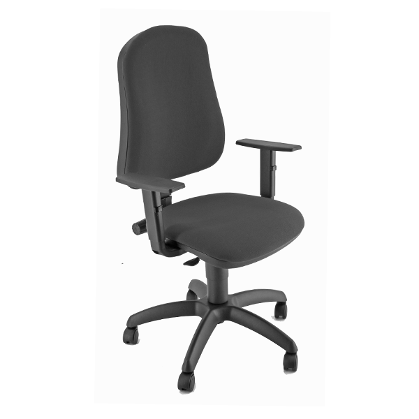 Silla Simple con brazos cont. permanente negro