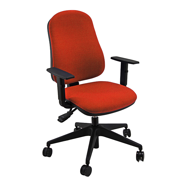 Silla Simple con brazos mec. syncron roja