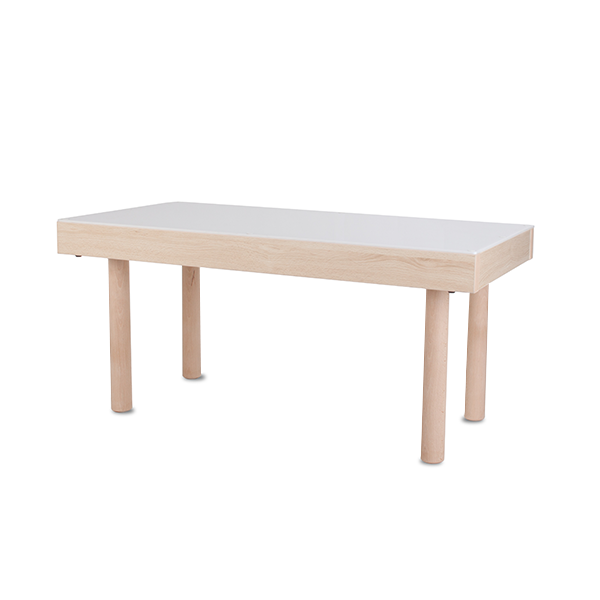 Mesa Luz 100x50 cm. T1 Abedul. Patas Madera