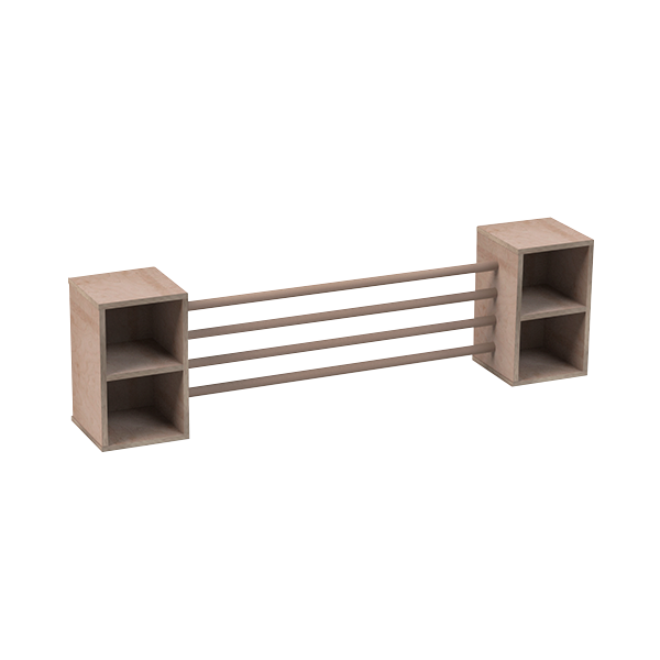 Valla estantería y barrotes 180 cm MDF Haya