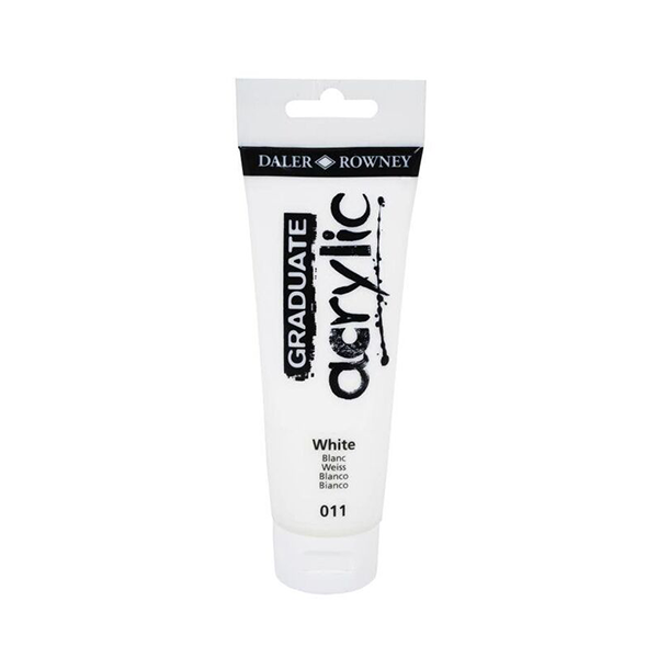 Tubo 120 ml pintura acrílica Graduate Daler Rowney Blanca