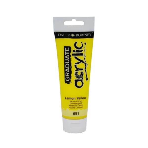 Tubo 120 ml pintura acrílica Graduate Daler Rowney Amarillo Lim