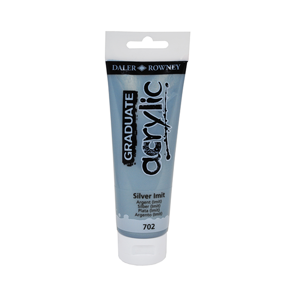 Tubo 120 ml pintura acrílica Graduate Daler Rowney Gris plata