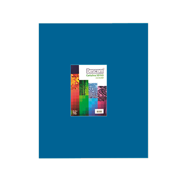 Pack 25 h. cartulina Azul Turquesa 50x65 cm