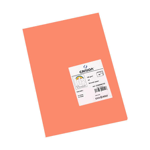 Pack 25 h. cartulina Iris 185 g Coral