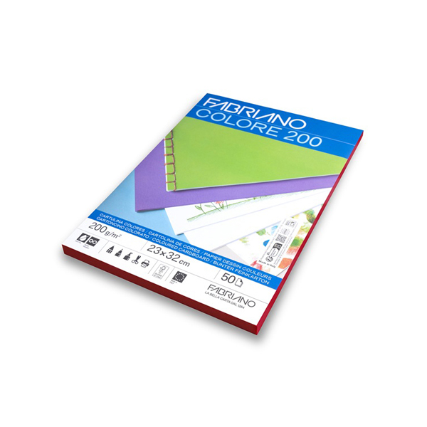 Cartulina tapas 200 g 23x32 FSC Rojo. Pack 50 h.