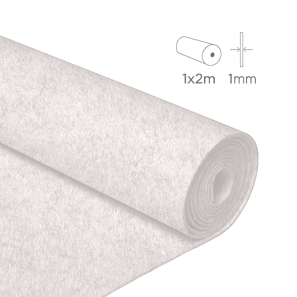 Rollo fieltro 1x2 m. 0,80 mm. Blanco - Material escolar, oficina y nuevas  tecnologias