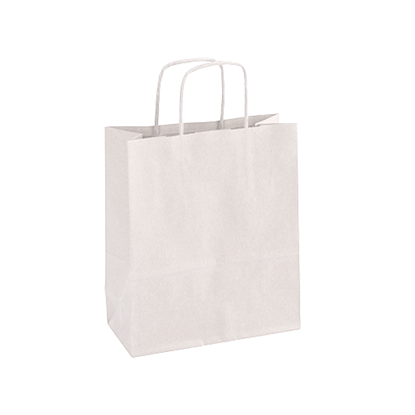Paq. 50 bolsas papel kraft 25x11x31 cm Blanco
