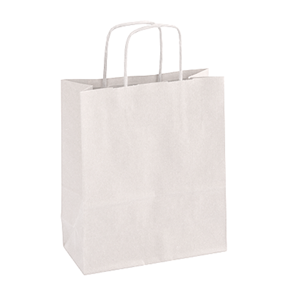 Paq. 50 bolsas papel kraft 32x16x39 cm Blanco