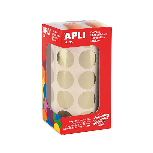 Rollo gomets Apli 11633 círculos 20 mm Plata