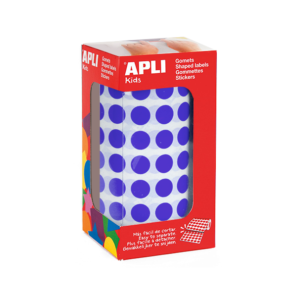 Rollo gomets Apli 04852 círculos 10,5 mm Azul
