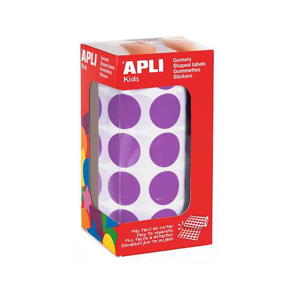 Rollo gomets Apli 11490 circulos 20 mm Lila