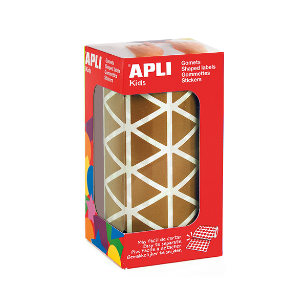 Rollo gomets Apli 11496 triángulos 20 mm Marrón