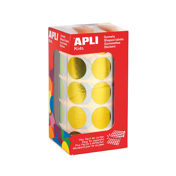 Gomets Apli círculos 20 mm Amarillo metaliz.