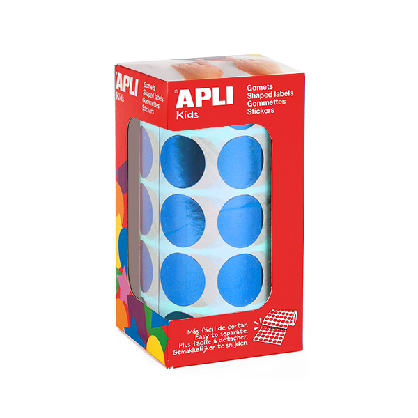 Gomets Apli círculos 20 mm Azul metalizado