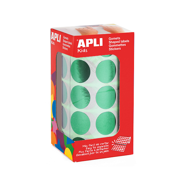 Gomets Apli círculos 20 mm Verde metalizado
