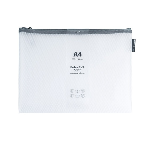 Bolsa cremallera Eva-Bag A4 Blanco