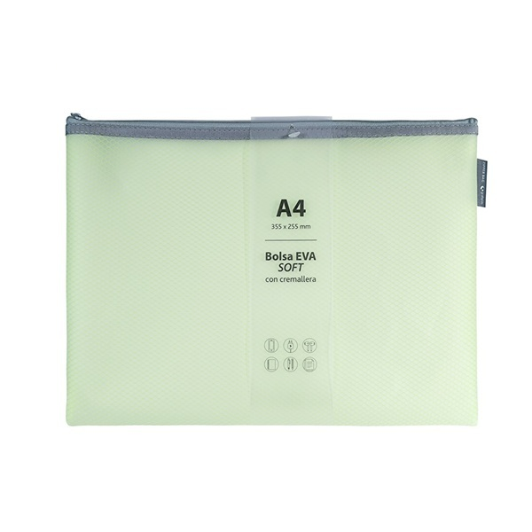 Bolsa cremallera Eva-Bag A4 Verde