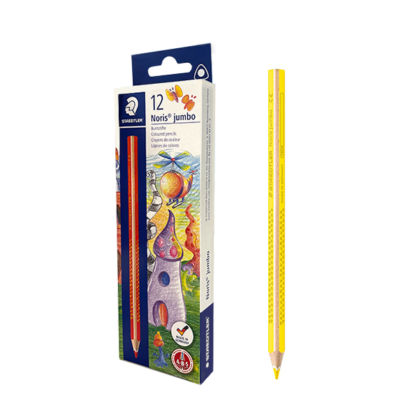 Lápiz Staedtler Noris jumbo 188 Amarillo. Caja 12 u.