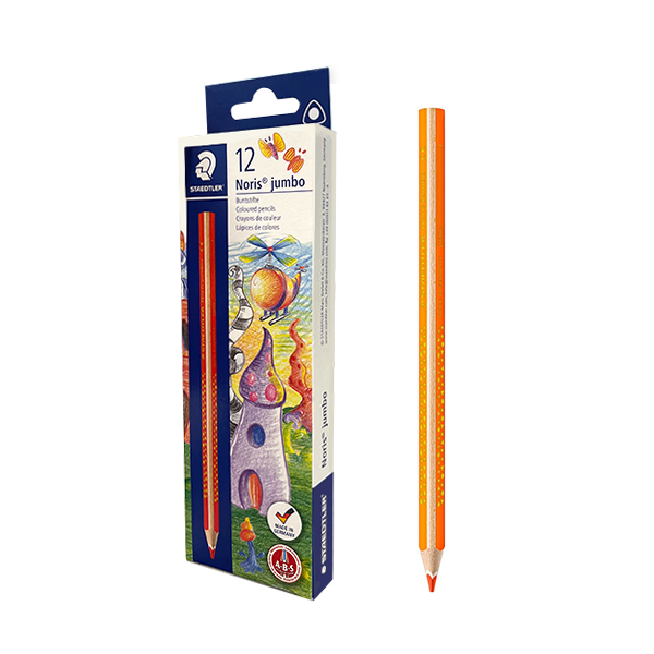 Lápiz Staedtler Noris jumbo 188 Naranja. Caja 12 u.