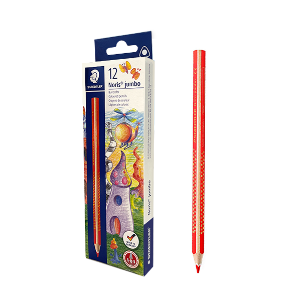 Caja 12 lápiz Staedtler Noris jumbo 188 Rojo