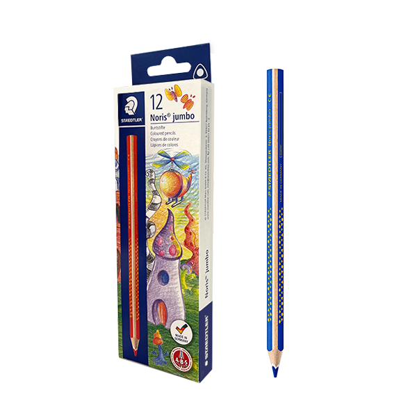 Caja 12 lápiz Staedtler Noris jumbo 188 Azul osc.