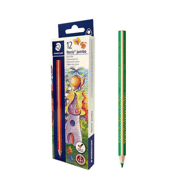 Lápiz Staedtler Noris jumbo 188 Verde osc. Caja 12 u.