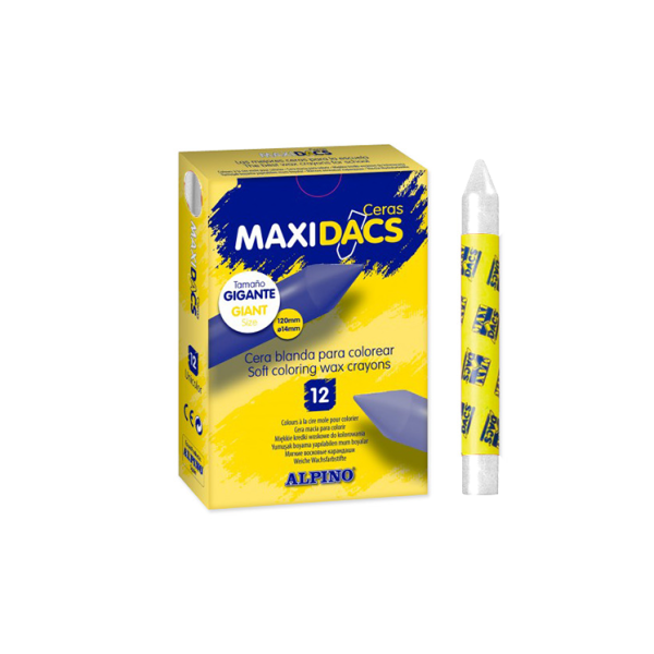 Caja 12 ceras Maxidacs Blanco