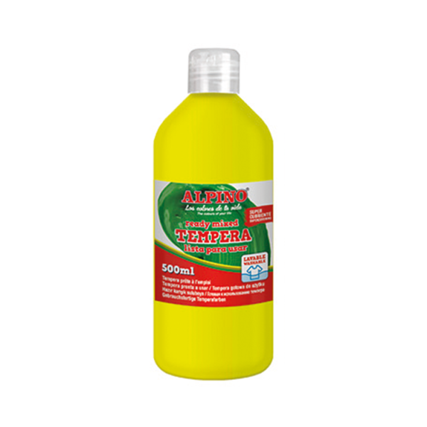 Témpera superlavable Alpino 500 ml Amarilla
