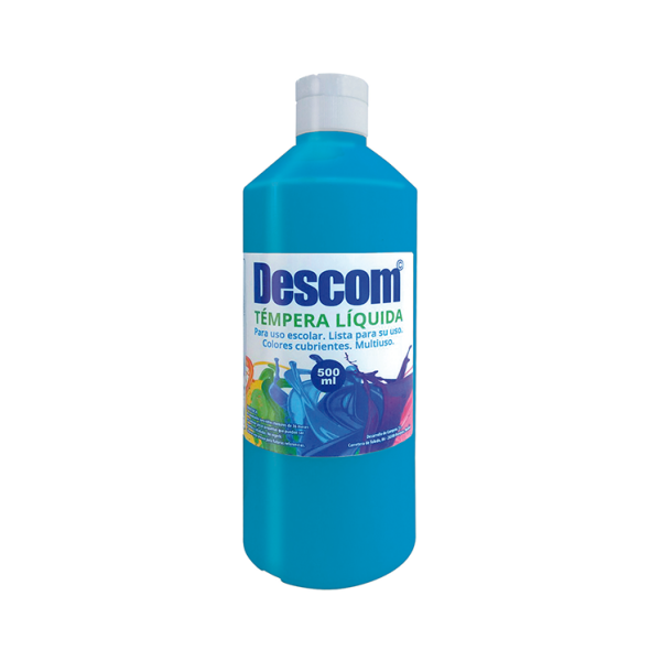 Témpera líquida Descom 500 ml. Azul claro
