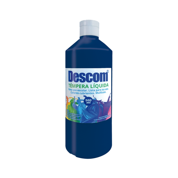 Témpera líquida Descom 500 ml. Azul oscuro