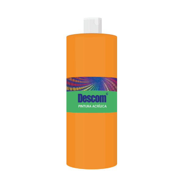 Pintura acrílica 500 ml. Naranja. Uso escolar